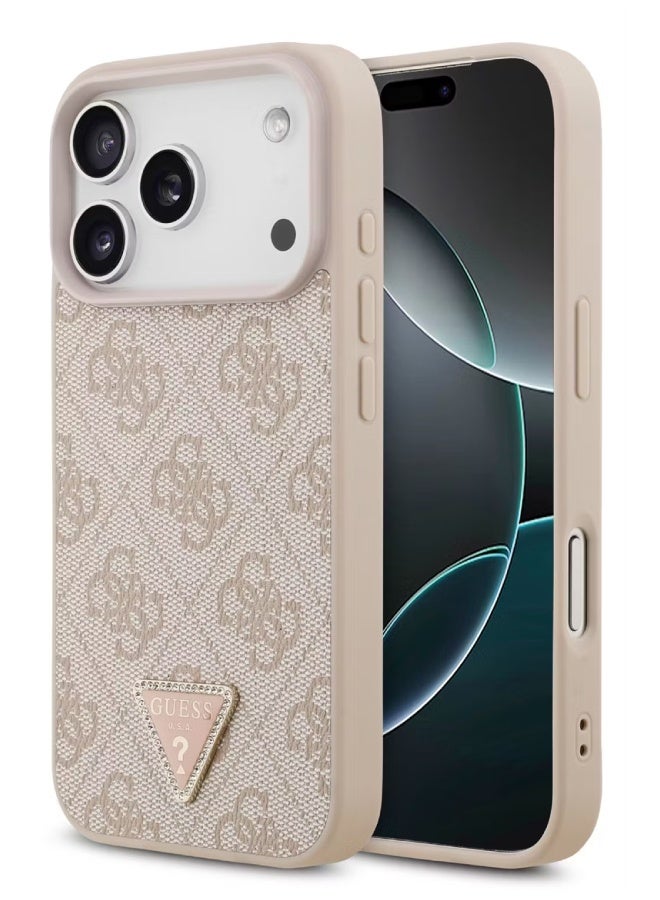 Guess MagSafe 4G PU Leather Case with Triangle Logo for iPhone 17 Pro  - Pink - Image 1